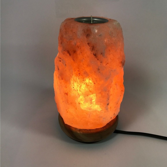 Natural Himalayan Salt Lamp - Tea Light & Essential Oil Holder - Picture 2 of 5